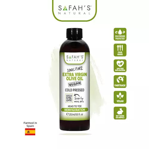 Safah's Natural Cold Pressed Extra Virgin Olive Oil 100% Pure 8.5oz/250ml